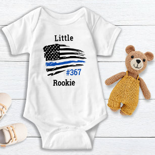 Little Rookie Personalised Thin Blue Line Police Baby Bodysuit