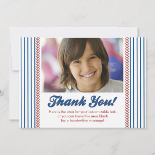 Little Rookie Photo Baseball Thank You Note Card