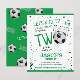 Little Rookie Soccer Budget 2nd Birthday Invite