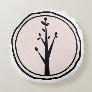 Little Rustic Tree Nature Minimalist Custom Decor Round Cushion