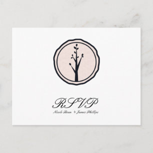Little Rustic Tree Nature Wedding RSVP Reply Invitation Postcard
