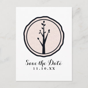Little Rustic Tree Nature Wedding Save the Date Announcement Postcard
