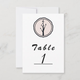 Little Rustic Tree Nature Wedding Table Number