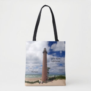 Little Sable Lighthouse all over tote bag