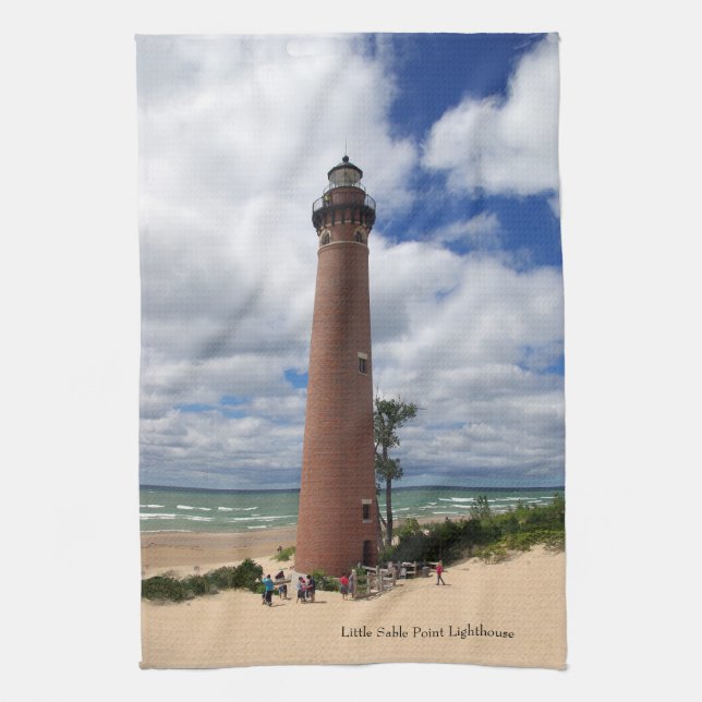 Little Sable Point Lighthouse kitchen towel (Vertical)