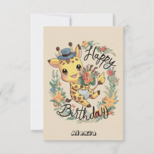 Little Safari Giraffe Birthday  Card