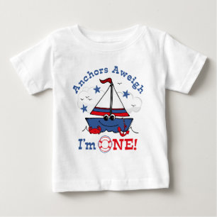 Little Sailboat 1st Birthday Baby T-Shirt