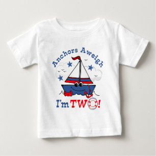 Little Sailboat 2nd Birthday Baby T-Shirt