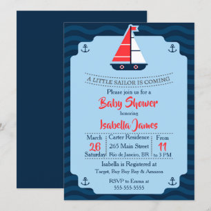 Little Sailor Baby Shower Invite