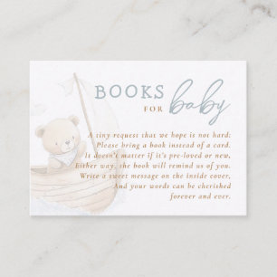 Little Sailor Bear Baby Shower Books For Baby Enclosure Card