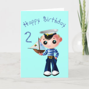 Little Sailor Birthday Card - Personalised