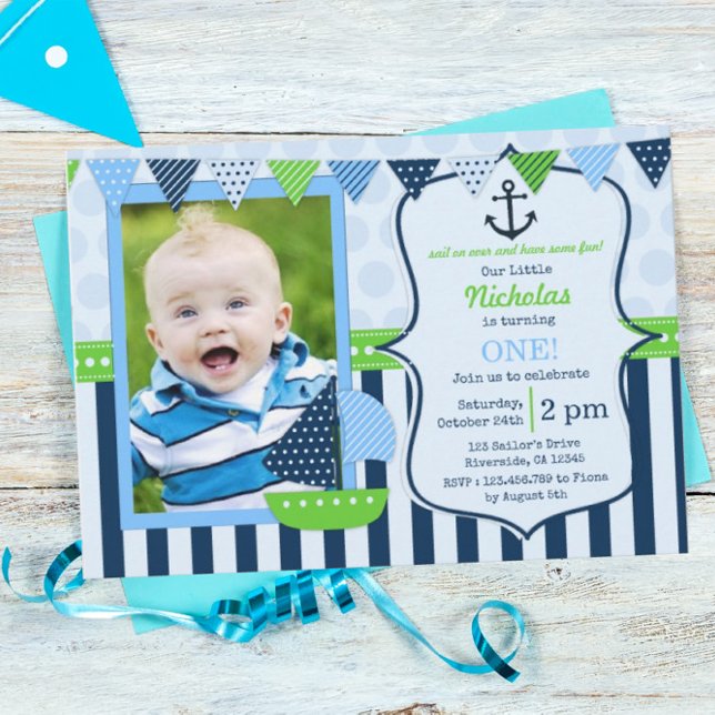 Little Sailor Birthday Party Invitation (Creator Uploaded)
