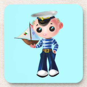 Little Sailor Boy Blue Coaster