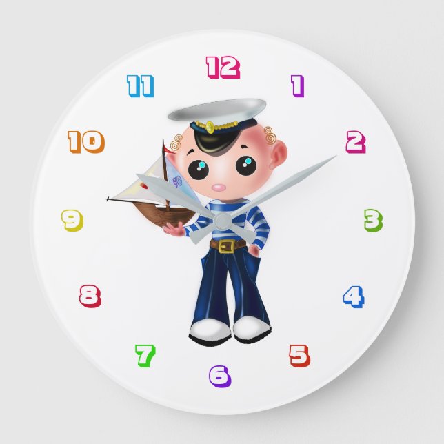 Little Sailor Clock - Happy Colors (Front)