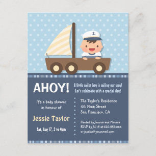 Little Sailor Nautical Baby Shower Invitations