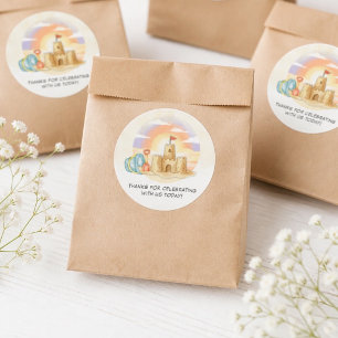 Little Sailor Nautical Baby Shower Thank You Classic Round Sticker