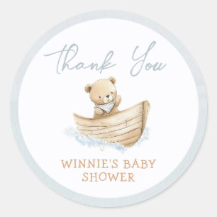 Little Sailor Teddy Bear Baby Shower Favor Classic Round Sticker