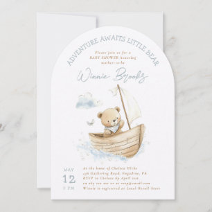 Little Sailor Teddy Bear Baby Shower Invitation