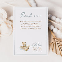 Little Sailor Teddy Bear Baby Shower Vertical Flat