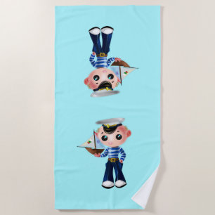 Little Sailor with Boat Beach Towel Dream