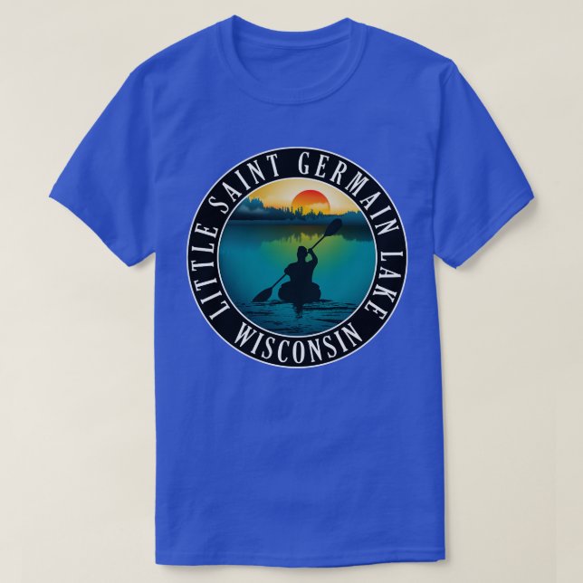 Little Saint Germain Lake Wisconsin Kayaking T-Shirt (Design Front)