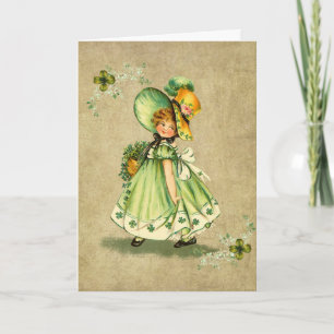 Little Saint Patty's Day Girl- Greeting Card