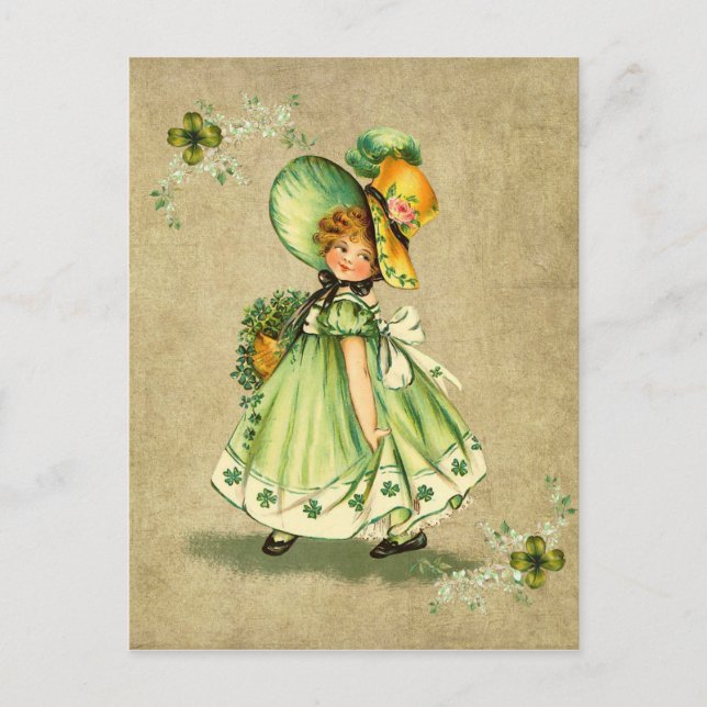 Little Saint Patty's Day Girl- Postcard (Front)