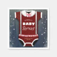 Little Santa Bodysuit Winter Baby Shower