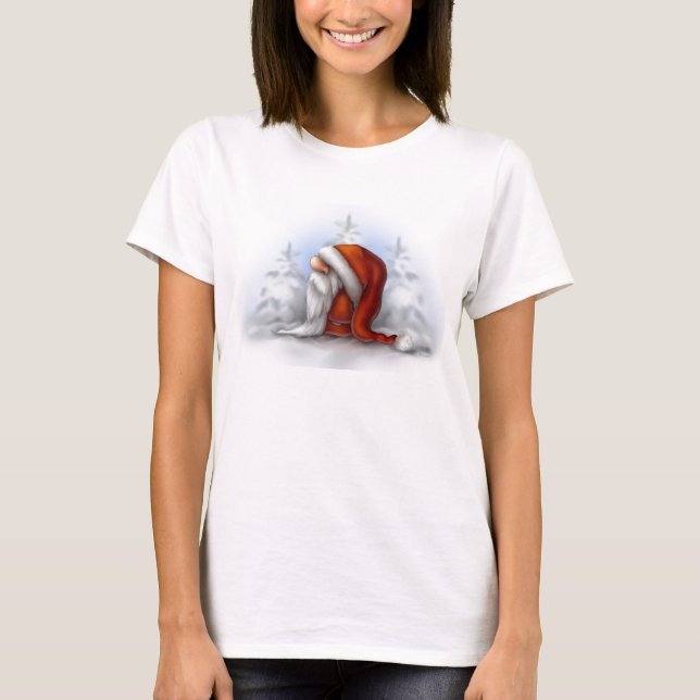 Little Santa in the snow T-Shirt (Front)