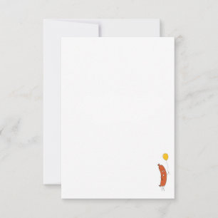 little sausage, cute sausage theme thank you card
