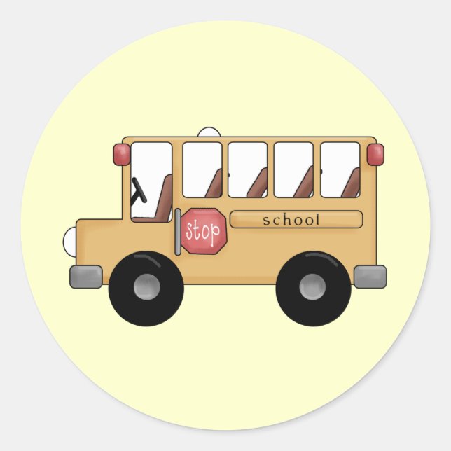 Little School Bus Classic Round Sticker (Front)