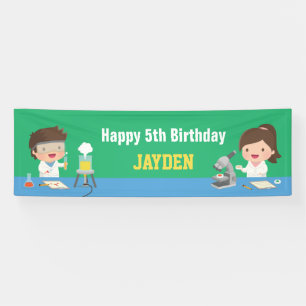 Little Scientists Kids Birthday Party Banner