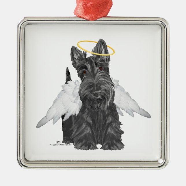 Little Scottie Angel Metal Tree Decoration (Front)