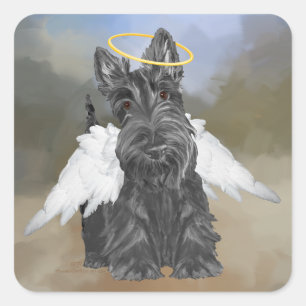 Little Scottie Angel Square Sticker