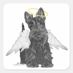Little Scottie Angel Square Sticker