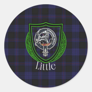 Little Scottish Clan Tartan & Crest Classic Round Sticker