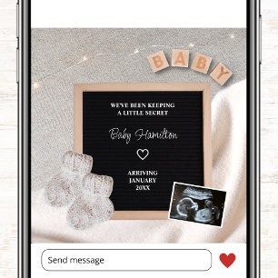 Little Secret  Ultrasound Photo Winter Pregnancy Announcement