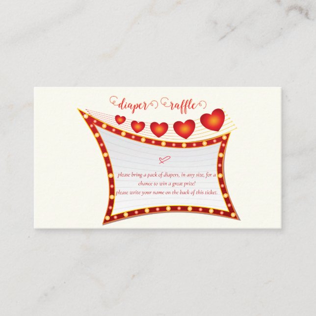 Little Secret Valentine Baby Shower Diaper Raffle Enclosure Card (Front)