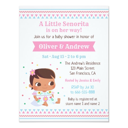 little senorita baby shower invitations