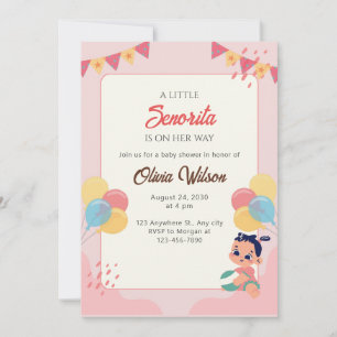 little senorita baby shower invitation fiesta