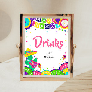 Little Senorita Fiesta Baby Shower Drinks Poster