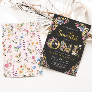 Little Senorita Fiesta Wildflower 1st Birthday Invitation