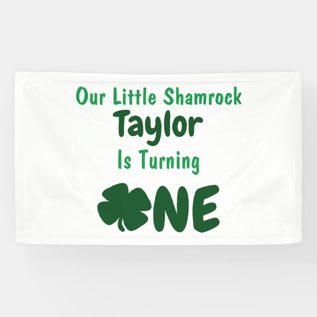 Little Shamrock 1st Birthday Banner (Horizontal)