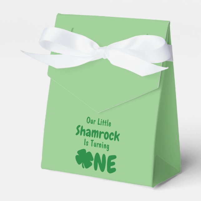 Little Shamrock 1st Birthday Favour Box (Front Side)