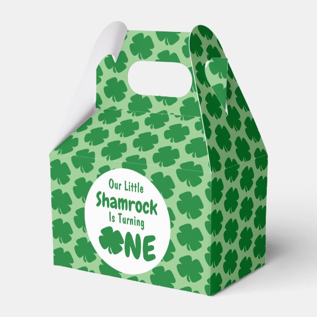 Little Shamrock 1st Birthday Favour Box (Front Side)