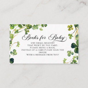 Little Shamrock Baby Shower Books for Baby Enclosure Card