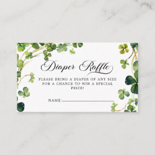 Little Shamrock Baby Shower Diaper Raffle Enclosure Card
