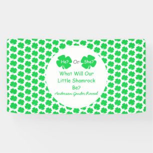 Little Shamrock Gender Reveal Banner