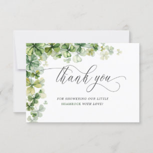Little Shamrock Spring Bridal Shower Thank You Card