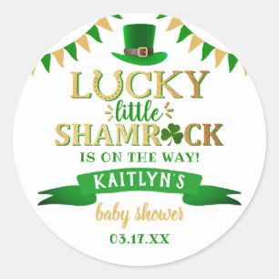 Little Shamrock St. Patrick's Day Baby Shower Classic Round Sticker